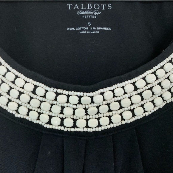 Talbots beaded neckline cotton knit petite tank - Picture 5 of 6